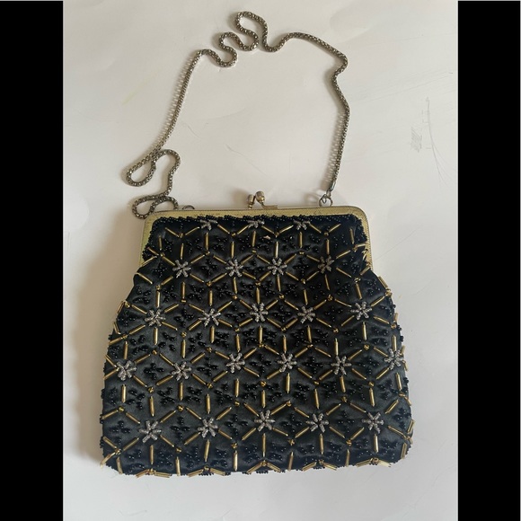 Vintage Regale LTD Black beaded Purse - Picture 1 of 9